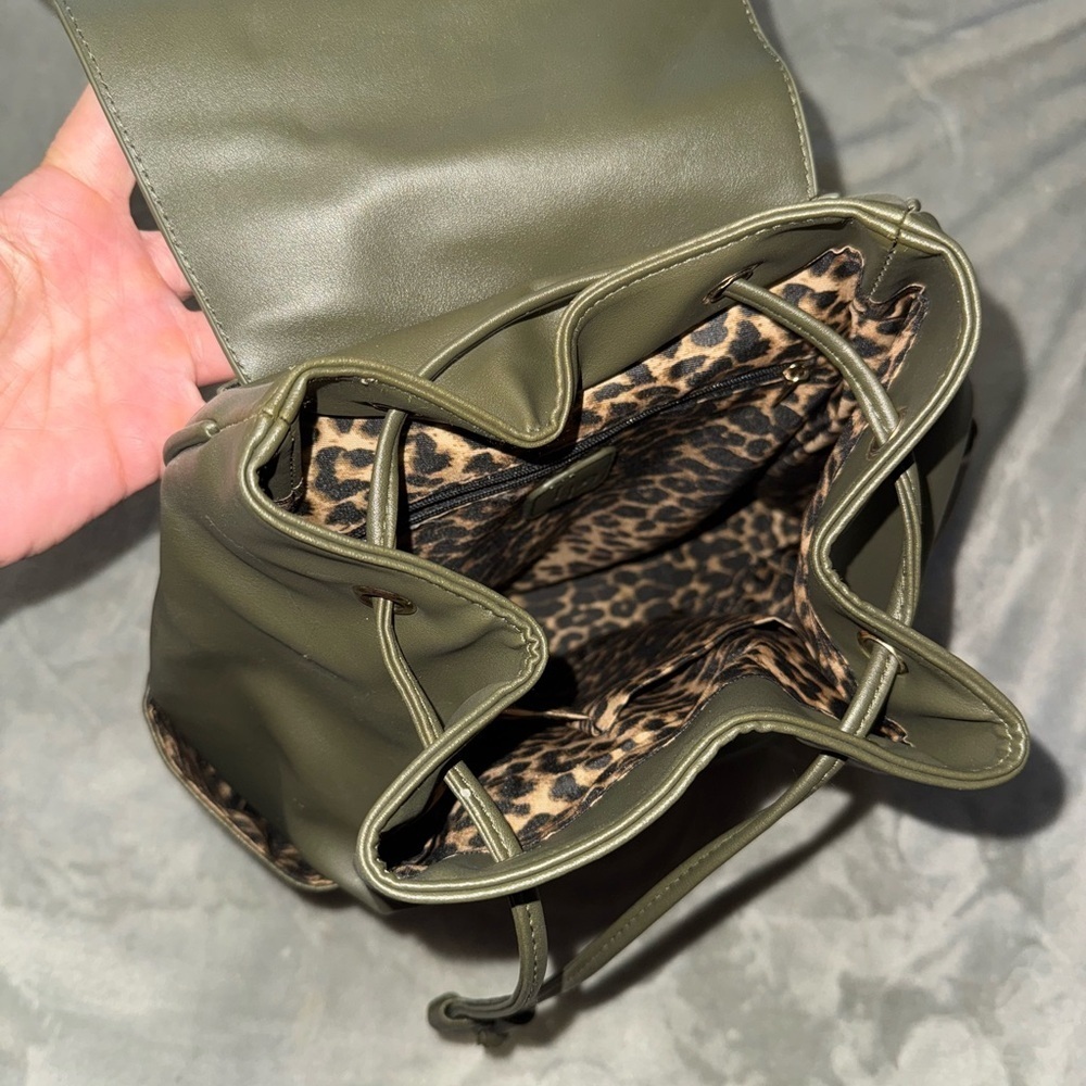 Olive Green Tassel Backpack - Picture 3 of 9